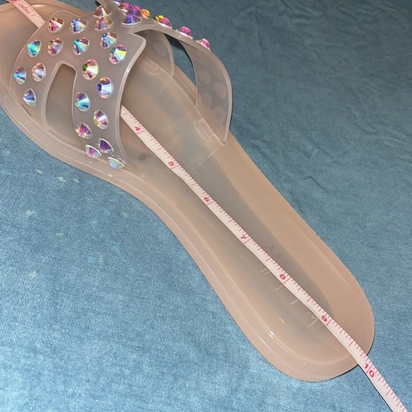 Nicole Miller brand new jelly slides with multicolor stones on them, size 7 - Picture 8 of 8